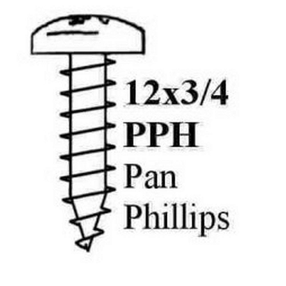 12 X 3/4" PAN POZI STP SCREW ZP - BAG OF 100