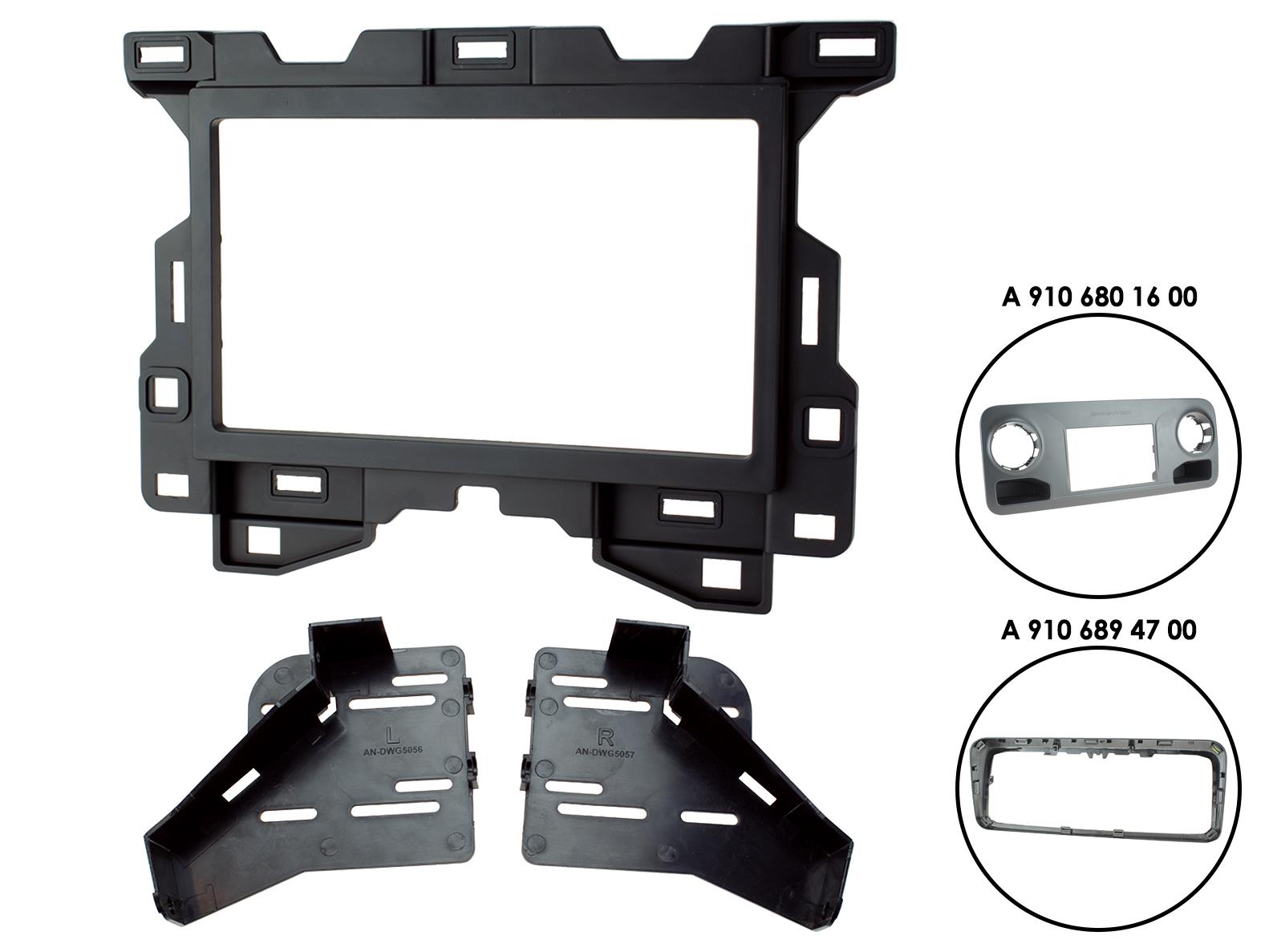 FITTING KIT MERCEDES SPRINTER (W907 - W910) 2018 - ON DOUBLE DIN (BLACK)