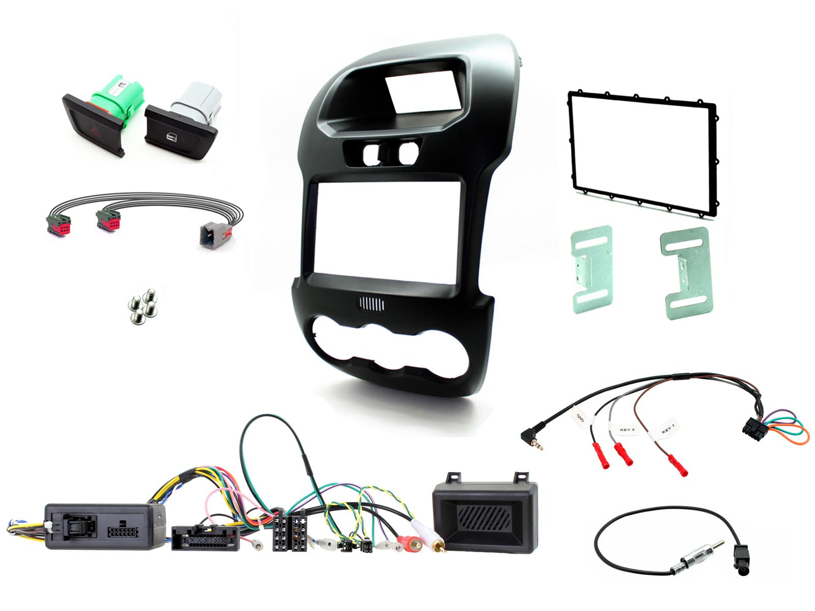 FITTING KIT FORD RANGER (PX1) 2012 - 2015 DOUBLE DIN (BLACK) COMPLETE KIT