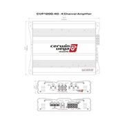 CERWIN VEGA AMPLIFIER CVP SERIES 4CH 100W RMS X 4 @ 4OHM / 150W RMS X 4 @ 2OHM