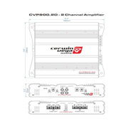 CERWIN VEGA AMPLIFIER CVP SERIES 2CH 60W RMS X 2 @ 4OHM / 85W RMS X 2 @ 2OHM