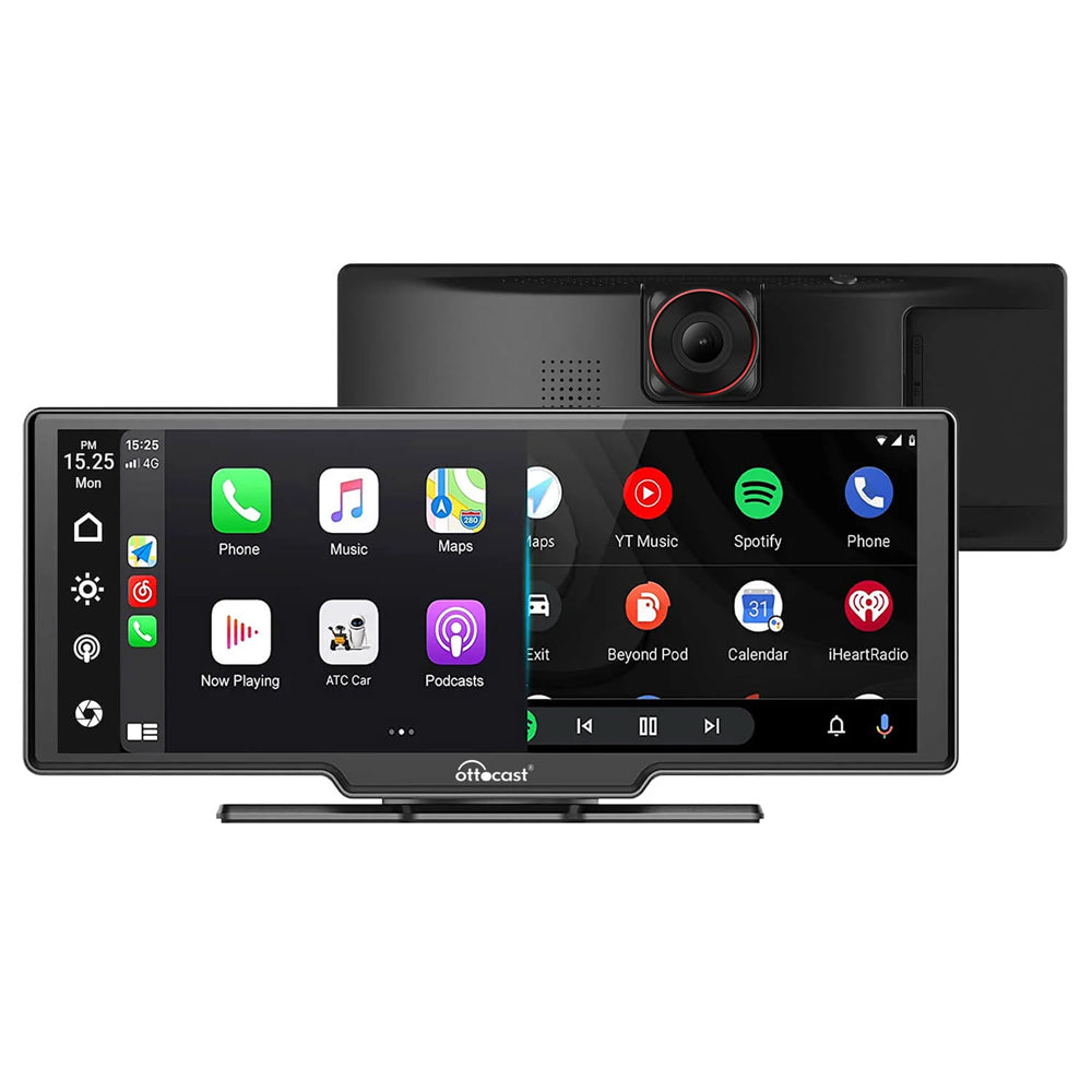 OTTOCAST CARPLAY & ANDROID AUTO WIRELESS SCREEN 10" WITH 2K FRONT CAMERA