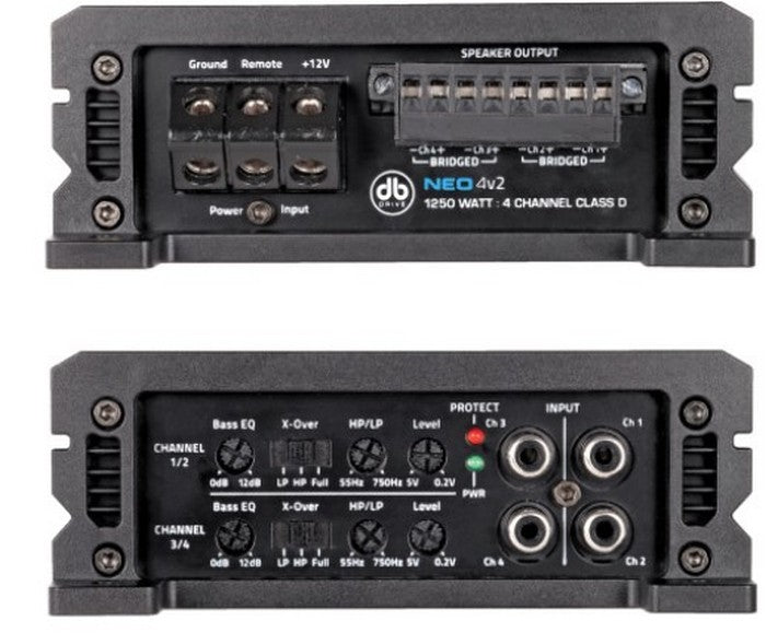 DB DRIVE AMP NEOv2 4CH - 125W RMS X 4 @ 4 OHM / 250W RMS X 4 @ 2OHM