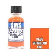 SMS AIRBRUSH PAINT ACRYLIC LACQUER AUTO COLOUR VERMILLION FIRE 30ML