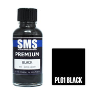 SMS AIRBRUSH PAINT ACRYLIC LACQUER PREMIUM BLACK 30ML