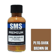 SMS AIRBRUSH PAINT ACRYLIC LACQUER PREMIUM DARK BROWN 6K 30ML