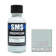 SMS AIRBRUSH PAINT ACRYLIC LACQUER PREMIUM US MEDIUM GREY 30ML