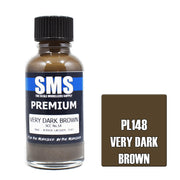 SMS AIRBRUSH PAINT ACRYLIC LACQUER PREMIUM VERY DARK BROWN SCC NO.1A  30ML