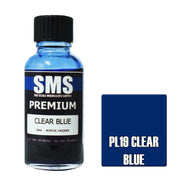 SMS AIRBRUSH PAINT ACRYLIC LACQUER PREMIUM CLEAR BLUE 30ML