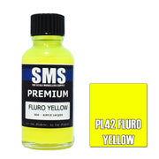 SMS AIRBRUSH PAINT ACRYLIC LACQUER PREMIUM FLURO YELLOW 30ML