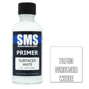 SMS AIRBRUSH PAINT ACRYLIC LACQUER PRIMER SURFACER WHITE 50ML