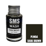 SMS AIRBRUSH PAINT ACRYLIC LACQUER WASH DARK BROWN 30ML