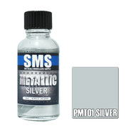 SMS AIRBRUSH PAINT ACRYLIC LACQUER METALLIC SILVER 30ML