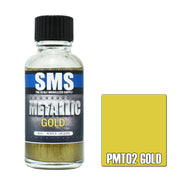 SMS AIRBRUSH PAINT ACRYLIC LACQUER METALLIC GOLD 30ML