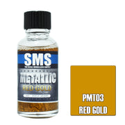 SMS AIRBRUSH PAINT ACRYLIC LACQUER METALLIC RED GOLD 30ML