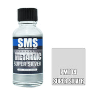 SMS AIRBRUSH PAINT ACRYLIC LACQUER METALLIC SUPER SILVER 30ML