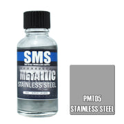 SMS AIRBRUSH PAINT ACRYLIC LACQUER METALLIC STAINLESS STEEL 30ML