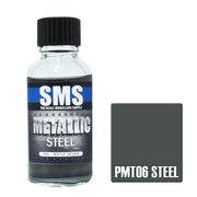 SMS AIRBRUSH PAINT ACRYLIC LACQUER METALLIC STEEL 30ML