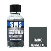 SMS AIRBRUSH PAINT ACRYLIC LACQUER METALLIC GUNMETAL 30ML