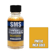SMS AIRBRUSH PAINT ACRYLIC LACQUER METALLIC INCA GOLD 30ML
