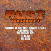 SMS AIRBRUSH PAINT ACRYLIC LACQUER RUST COLOUR SET 30ML