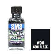 SMS AIRBRUSH PAINT ACRYLIC LACQUER WILDLIFE COOL BLACK 30ML