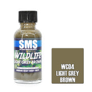 SMS AIRBRUSH PAINT ACRYLIC LACQUER WILDLIFE LIGHT GREY BROWN 30ML