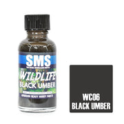 SMS AIRBRUSH PAINT ACRYLIC LACQUER WILDLIFE BLACK UMBER 30ML
