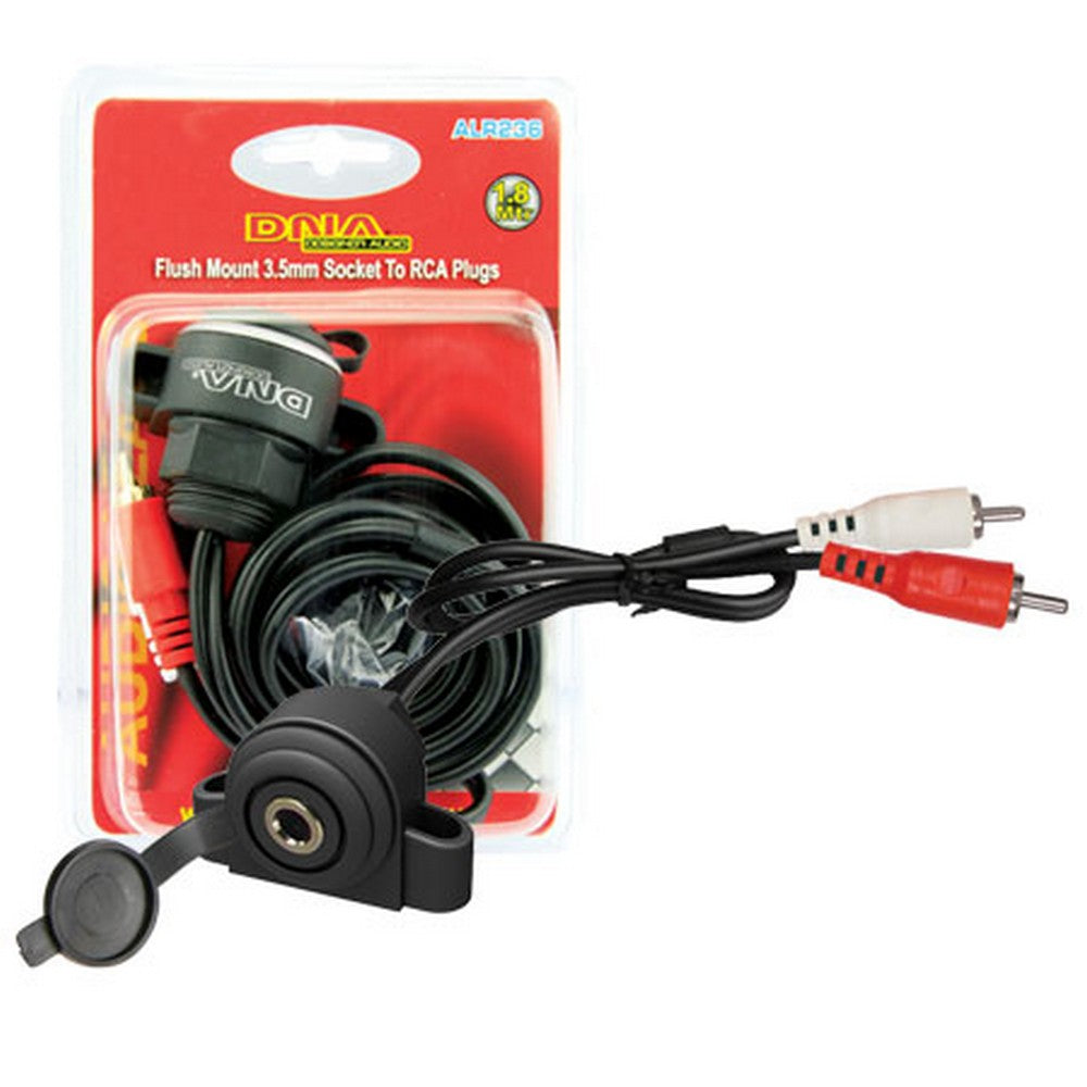 FLUSH MOUNT 3.5MM SOCKET TO RCA PLUGS